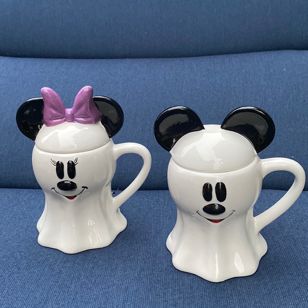 Disney Mickey Mouse and Minnie Mouse Ghost Halloween Mug Set